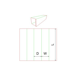 Fefco 0914 Ilgis mm  x plotis mm  x aukštis mm