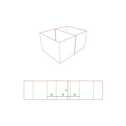 Fefco 0921 Ilgis mm  x plotis mm  x aukštis mm