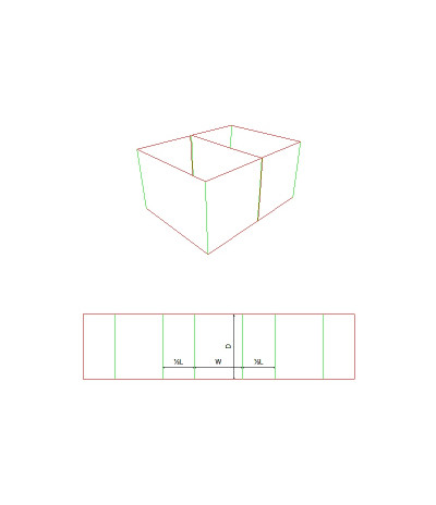 Fefco 0921 Ilgis mm  x plotis mm  x aukštis mm