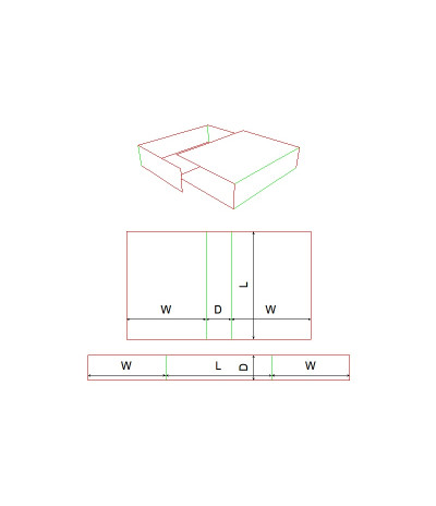 Fefco 0929 Ilgis mm  x plotis mm  x aukštis mm