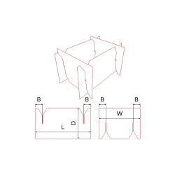 Fefco 0931 Ilgis mm  x plotis mm  x aukštis mm