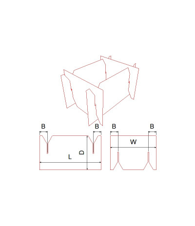 Fefco 0931 Ilgis mm  x plotis mm  x aukštis mm