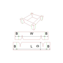 Fefco 0932 Ilgis mm  x plotis mm  x aukštis mm